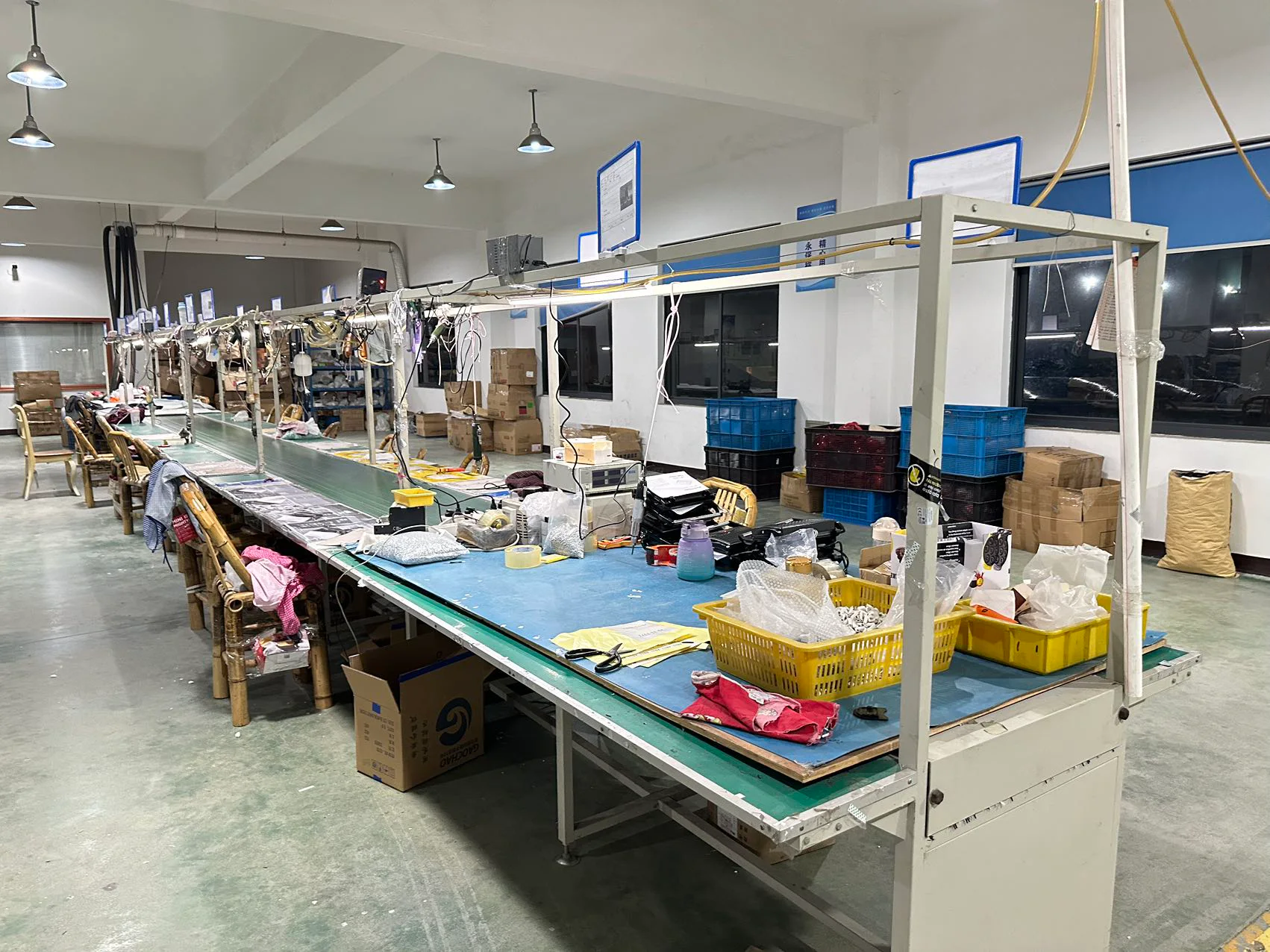 Supplied photograph of an assembly work area