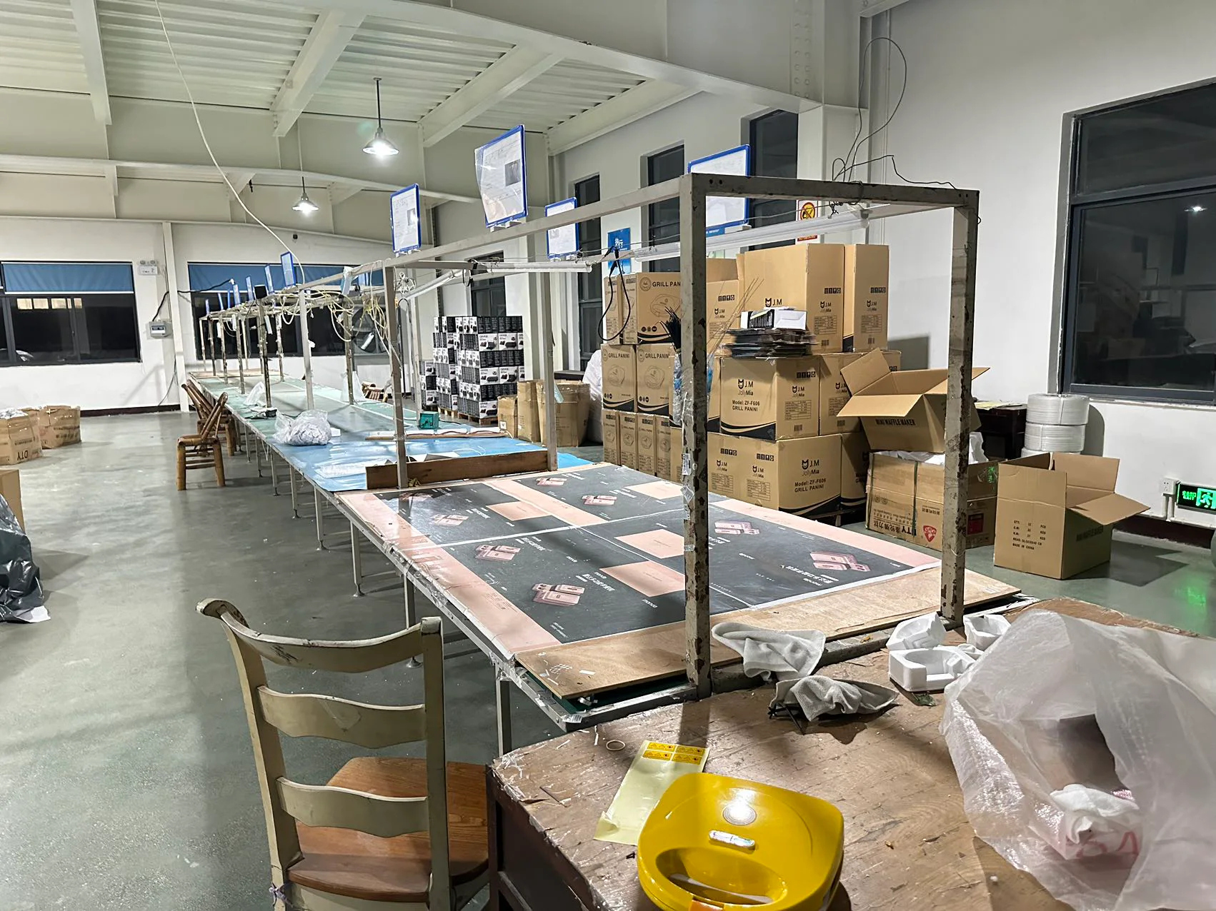 Supplied photograph of an assembly work area