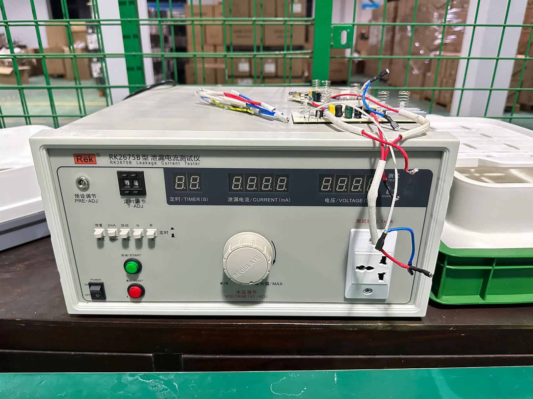 Supplied photograph of a QC workbench