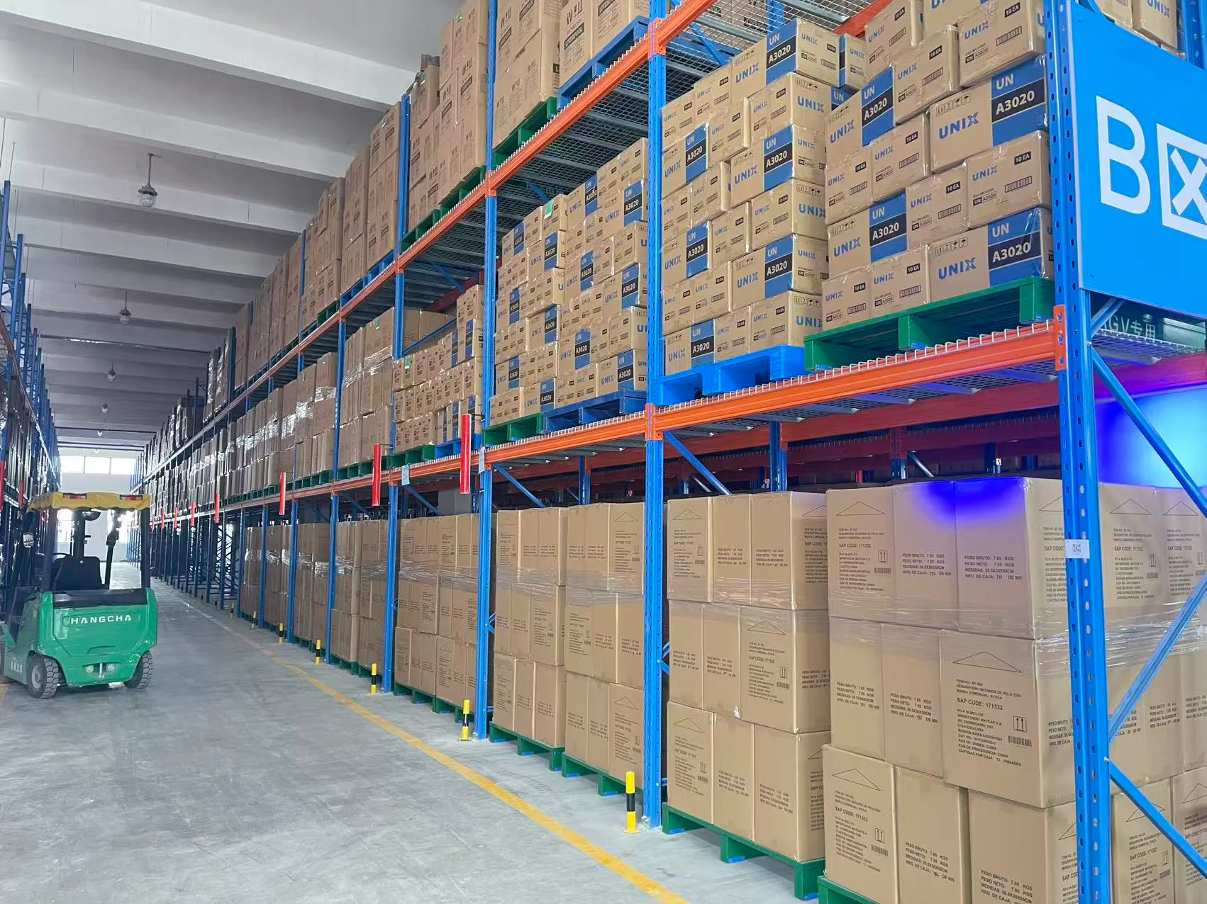 Supplied photograph of a finished-goods storage area