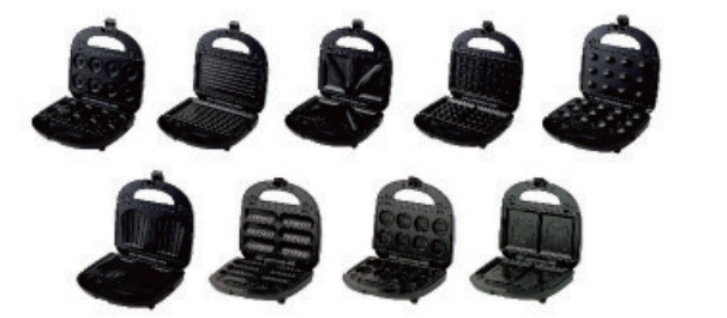 KS-502 9 in 1 sandwich maker — catalogue illustrated configuration reference